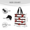 thumbnail image 5 of Sigee Ladybugs on Black and White Striped1 Print Large Capacity Zippered Tote Bag - Durable, Stylish and Versatile for Everyday Use, 5 of 9