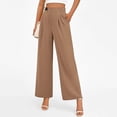 thumbnail image 6 of Suit Pants Women High Waisted Straight Leg Wide Leg Dressy Pant Relaxed Fits Business Office Work Dress Pant Casual Solid Loose Fits Lightweight Comfy Long Trousers, 6 of 7