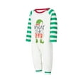 thumbnail image 4 of Elippeo Christmas Pajamas for Family Long Sleeve Elf Letter Print Tops + Striped Pants Set Sleepwear, 4 of 10