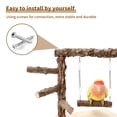 thumbnail image 3 of Mesa de soporte,Parque infantil de madera natural para loros,Accesorios para jaulas de juguetes activos para pájaros,Plataformas de soporte para loros, periquitos y canarios, 3 of 5