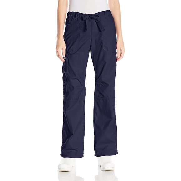 KOI Women's Lindsey Ultra Comfortable Cargo Style Scrub Pants (PETITE SIZES), Navy, Medium/Petite