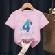 thumbnail image 3 of Bonita ropa para niños, regalo de sexto cumpleaños, camiseta de algodón para niñas, camiseta con estampado de corona de princesa sirena, camisetas rosas Harajuku Kawaii, 3 of 5