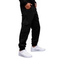 thumbnail image 6 of IAJDKMEK Men's Classic Cargo Sweatpants Joggers - Drawstring Elastic Waist Tapered Cuffed Four Pockets Fleece Lined Solid Color Pants for Men,Black L, 6 of 9