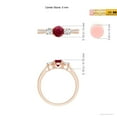 thumbnail image 4 of ANGARA Natural Cathedral Three Stone Ruby & Diamond Engagement Ring in 14K Rose Gold for Women (Size-5mm) | July Birthstone, Birthday, Anniversary, Jewelry Gift for Women | Natural Ruby Ring, 4 of 8