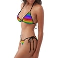 thumbnail image 2 of Balery Colorful Glitter Rainbow Pijama Estampado Bikini de Dos Piezas para Mujer - Conjunto de Bikini Ajustable Sexy y Cómodo para Playa, 2 of 6