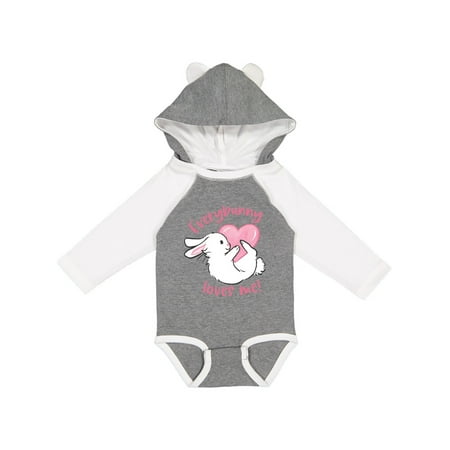 

Inktastic Everybunny Loves Me White Rabbit Holding Pink Heart Gift Baby Boy or Baby Girl Long Sleeve Bodysuit