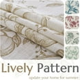 thumbnail image 4 of CURTAINKING Linen Curtains Floral Curtains for Living Room 96 Inch Long Tan French Curtains Back Tab Light Filtering Toile Print Farmhouse Bedroom Curtains Window Curtain Set 2 Panels, 4 of 10