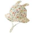 thumbnail image 2 of Oiyii Play‑Suitable Bucket Hats for Baby Newborn Girl Animal‑Sketch‑Printed Sun Hats, Orange, 2 of 3