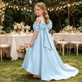 thumbnail image 2 of Fozruso Girls' Casual Dress Girls' Party Dress With Satin Bodice Sleeveless Bow Detail Wedding Birthday Dress,9-10 Years, 2 of 7