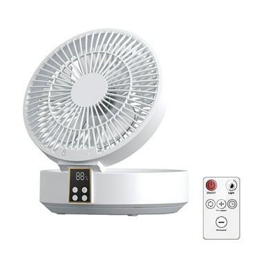 Table Fan Wall-mounted Fan Auto Oscillation Rechargeable Battery Portable Folding Fan Silent Remote Control 3-speed Air Circulator Fanwith Warm Atmosphere Light for Home Office Bedroom Dorm Travel