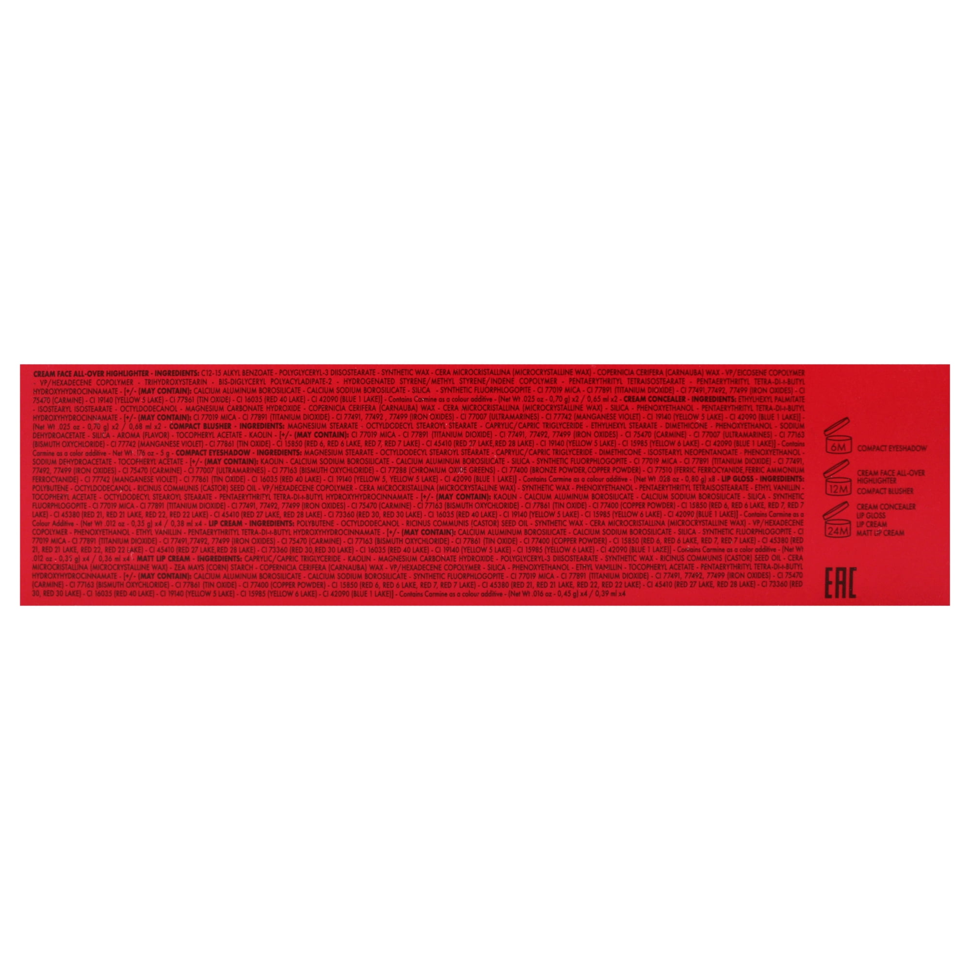 Pupa Milano Pupart M Make-Up Palette, Girls Makeup Kit, 003 Red, 0.4 oz