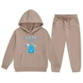 thumbnail image 4 of Glisme Boys Outfits Clothing Set Hooded Sweatshirt Set For Kids Stylish Comfy Apparel Khaki Boy Back To School Season Set Size 12-13 Years, 4 of 4