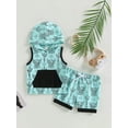 thumbnail image 2 of Bagilaanoe 2pcs Toddler Baby Boy Short Pants Set Print Sleeveless Hooded Tank Tops + Shorts 6M 12M 18M 24M 3T Kids Casual Summer Outfits, 2 of 8