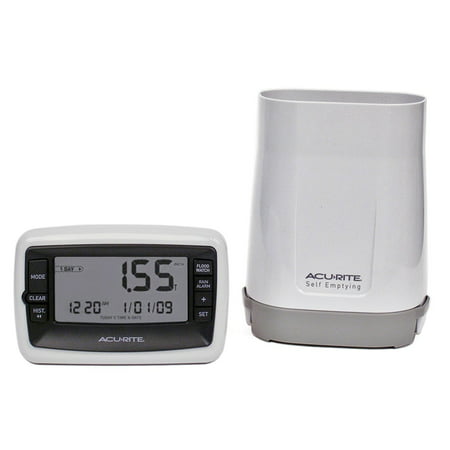00899 Deluxe Wireless Rain Gauge, Rainfall measurement in inches or millimeters with history By