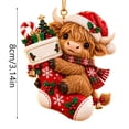 thumbnail image 3 of Clearance! Highland Cow Christmas Stocking Ornaments, Christmas Decorations for Tree, Cute Forest Animal Christmas Decor for Home, 3 of 6