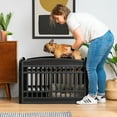 thumbnail image 2 of IRIS USA 24" Exercise 4-Panel Pet Playpen, Dog Playpen for Puppy Small Dogs Keep Pets Secure Easy Assemble Easy Storing Customizable Non-Skid Rubber Feet, Black, 2 of 7