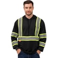 thumbnail image 3 of ProtectX 3-Pack High Visibility Heavy-duty Long Sleeve Reflective Safety T-Shirt with hat, Type R Class2, Black - Small, 3 of 5