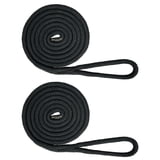 Par De Cabos Para Defensas De Barco - Nailon Trenzado Doble, 3/8" X 6 Pies, Blanco Y Dorado, Carga 250kg