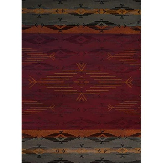 United Weavers 750 06030 58 Tapis de Zone 5 Pi. 3 Po. x 7 Pi. 2 Po. Affinity Native Skye, Rouge