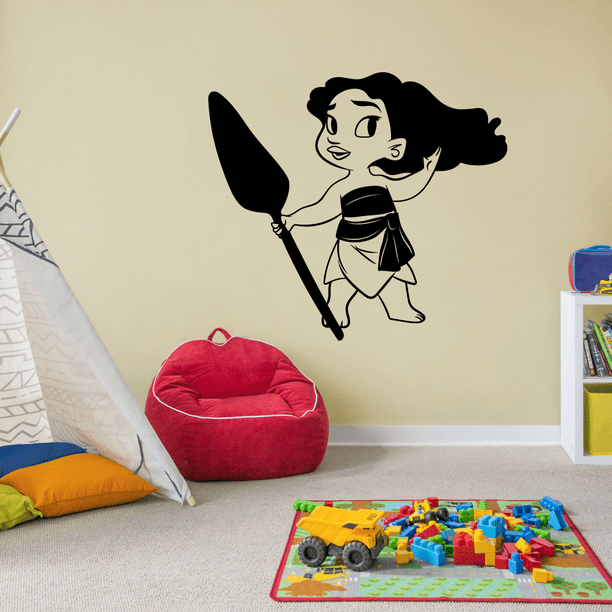 Cute Baby Moana Disney Princess Moana Of Motonui Cute Drawing Vinyl Wall Art Sticker Wall Decal Home Kids Room Study Room Boys Girls Room Wall Decoration Design Wall Decor Decal Size 8x10