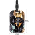 thumbnail image 6 of Square 2Pack PU Leather Dachshund Cruise Luggage Tag with Privacy Cover and Name ID Tag for Travel Handbags Backpacks Luggage Tags, 6 of 6