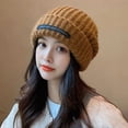 thumbnail image 3 of Tnobhg Slouchy Beanie Hat Rolled Edge English Letters Winter Warm Chunky Soft Knit Women Beanie for Winter Outdoor Activities, 3 of 8