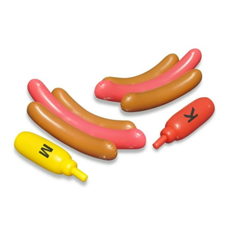Swimline Set of 2 Water Sports Inflatable Swimming Pool 2-Person Hot Dog Ride On Battle Set with Boppers Game 56” - (Best Hot Water Bottle Review)