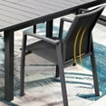 thumbnail image 3 of CozyHom Outdoor Patio Aluminum Dining Chairs Furniture Set of 6, Outside Stackable Furniture for Lawn, Balcony, Quick-Drying Textilene Fabric, Grey, 3 of 7