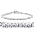 thumbnail image 1 of JeenMata Pulsera de Tenis de Moissanita de Corte Redondo de 3 Quilates con Diseño de Eternidad en Oro Blanco de 18 K sobre Plata, para Mujer y Adulto, 1 of 6