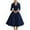 A-Blue407, variant on SONXAHE Women's Elegant Tailored Midi Dress Collared Fit-And-Flare Formal Evening Cocktail Gown