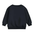thumbnail image 4 of Children's Cute Sweatshirt Casual Round Neck Long Sleeved Sports Hoodie Solid Color Hooded Daily Top Black 3 Years, 4 of 6