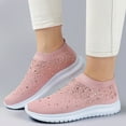 thumbnail image 2 of YLYL Women's Rhinestones Mesh Sport Shoes Knitted Non Slip Breathable Lightweight Casual Slip-on Walking Shoes, 2 of 5