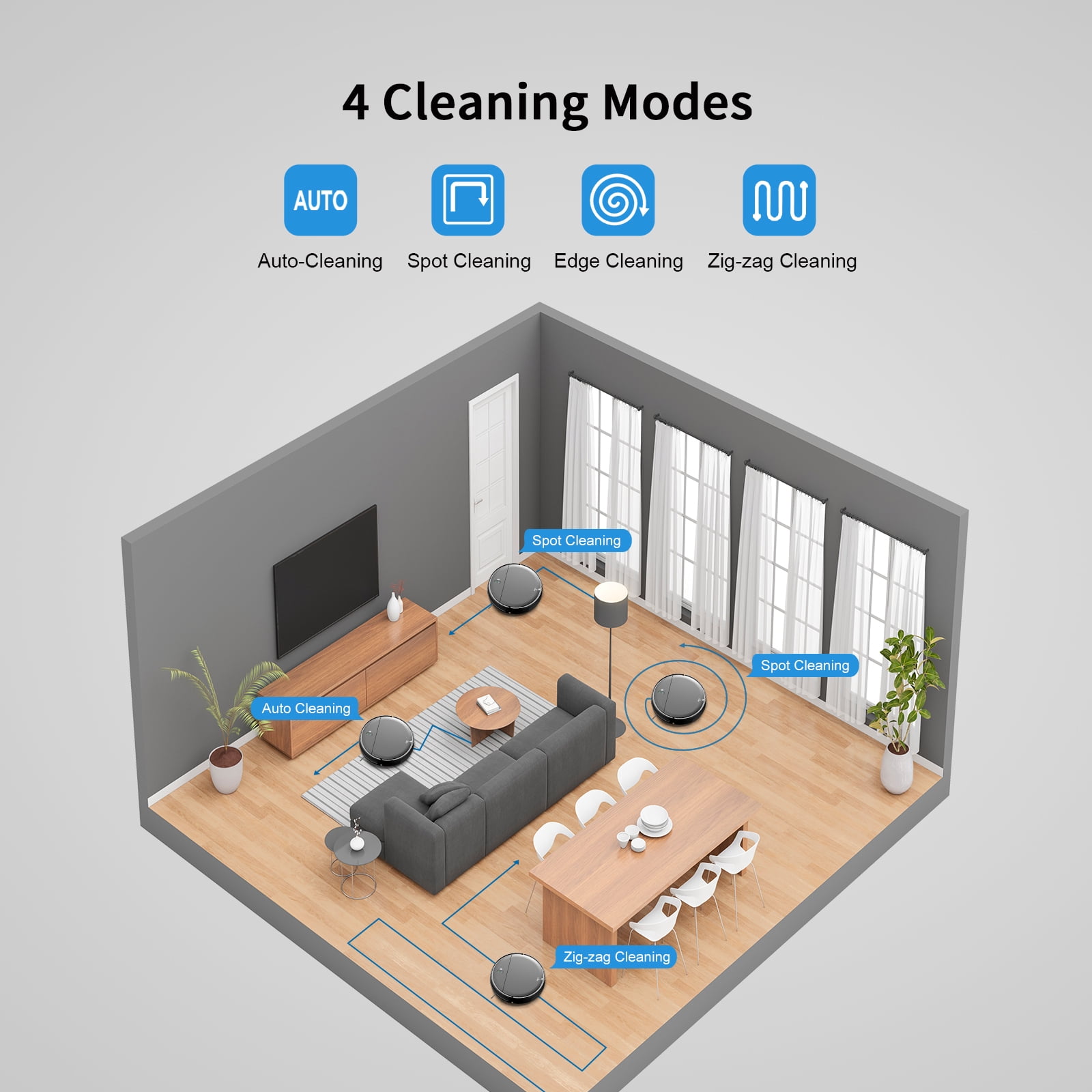 ONSON Robot Vacuum Cleaner, Robot Vacuum and Mop Combo with WIFI/Alexa for Pet Hair and Hard Floor