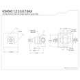 thumbnail image 2 of Kingston Brass KS4040AX Restoration Single-Handle Six-Way Diverter Valve with Square Trim Kit, Matte Black, 2 of 4