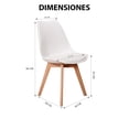 thumbnail image 3 of Sillas Tulip Tipo Eames Mirel Blancas Set de 2 Piezas Estructura Madera Asiento Acolchado, 3 of 10