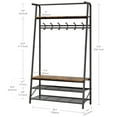 thumbnail image 5 of Maritcute 4-in-1 Entryway Bench,Industrial Style Coat Rack with Shoe Storage, Wood Look Steel Frame, and Hanging Bar, 5 of 10