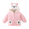 thumbnail image 2 of Stamzod Girls Fashion Cute Fleece Jacket Boys Winter Coat Long Sleeve Hooded Warm Jackets with Pocket Girls Clothes Pink 1-2Years, 2 of 7