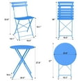 thumbnail image 7 of Emorefun Foldable Patio Set, 3 Piece Small Bistro Set with Round Table for Outdoor & Indoor, Blue, 7 of 7