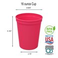thumbnail image 3 of Rolling Sands 16 oz Reusable Plastic Cups, 50 Pack, USA Made, BPA Free Dishwasher Safe Hot Pink Tumblers, 3 of 8