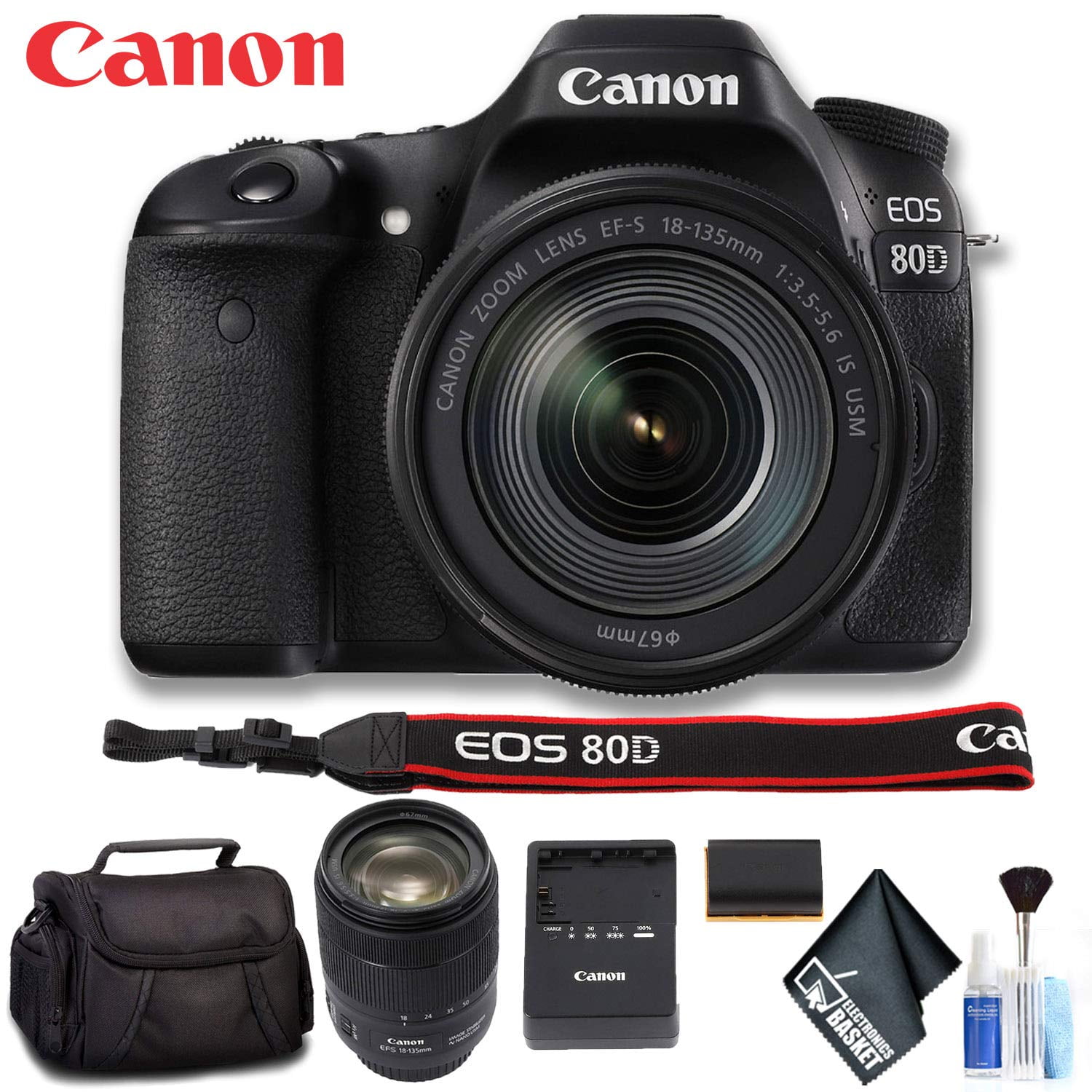 Canon EOS 80D DSLR Camera with 18-135mm Lens (Intl Model) Ultimate