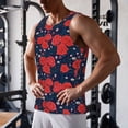 thumbnail image 5 of Daiia Rose Flower Printed Men's Quick Dry Fit Muscle Tank Top Slim-Fit Tank Workout Tank Top Lightweight Sports Tank Top-Medium, 5 of 7