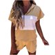 thumbnail image 1 of Conjunto de pantalones cortos casuales con capucha y parte superior suelta con bolsillo de color sólido para mujer Fridja  fhjkhfk457286, 1 of 4