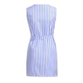thumbnail image 3 of Robe d'Été pour Femmes Aguichant Femmes Été Aguichant Ceinture à Nouer Travail Bureau Rayée Sans Manches Courte Mini Robe, 3 of 8