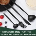 thumbnail image 4 of Matte Black Silverware Set 30 Piece, Wildone Stainless Steel Flatware Set Service for 6, Cutlery Utensil Sets for Home Restaurant, Include Knife Fork Spoon Set, Dishwasher Safe, 4 of 6