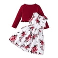thumbnail image 6 of Splozh Baby Summer Dress 2T 3T 4T 5T 6T 7T 8T 2PCS Little Toddler Girls Dress with Cardigan Floral Dresses Fall Clothes,Red,3-4 Years, 6 of 6