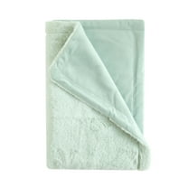 Parent's Choice 30" x 40" Reverse Backdye Faux Fur to Micromink Baby Blanket, Green