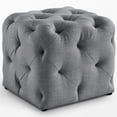 thumbnail image 4 of Leonard Linen Ottoman, Light Grey, 4 of 7