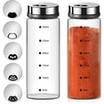 thumbnail image 1 of 2 grandes saleros y pimenteros, saleros y pimenteros de cristal con agujeros ajustables para verter la sal, con tapa y dispensador de pimienta con tapas de acero inoxidable extraíbles, salero de, 1 of 4
