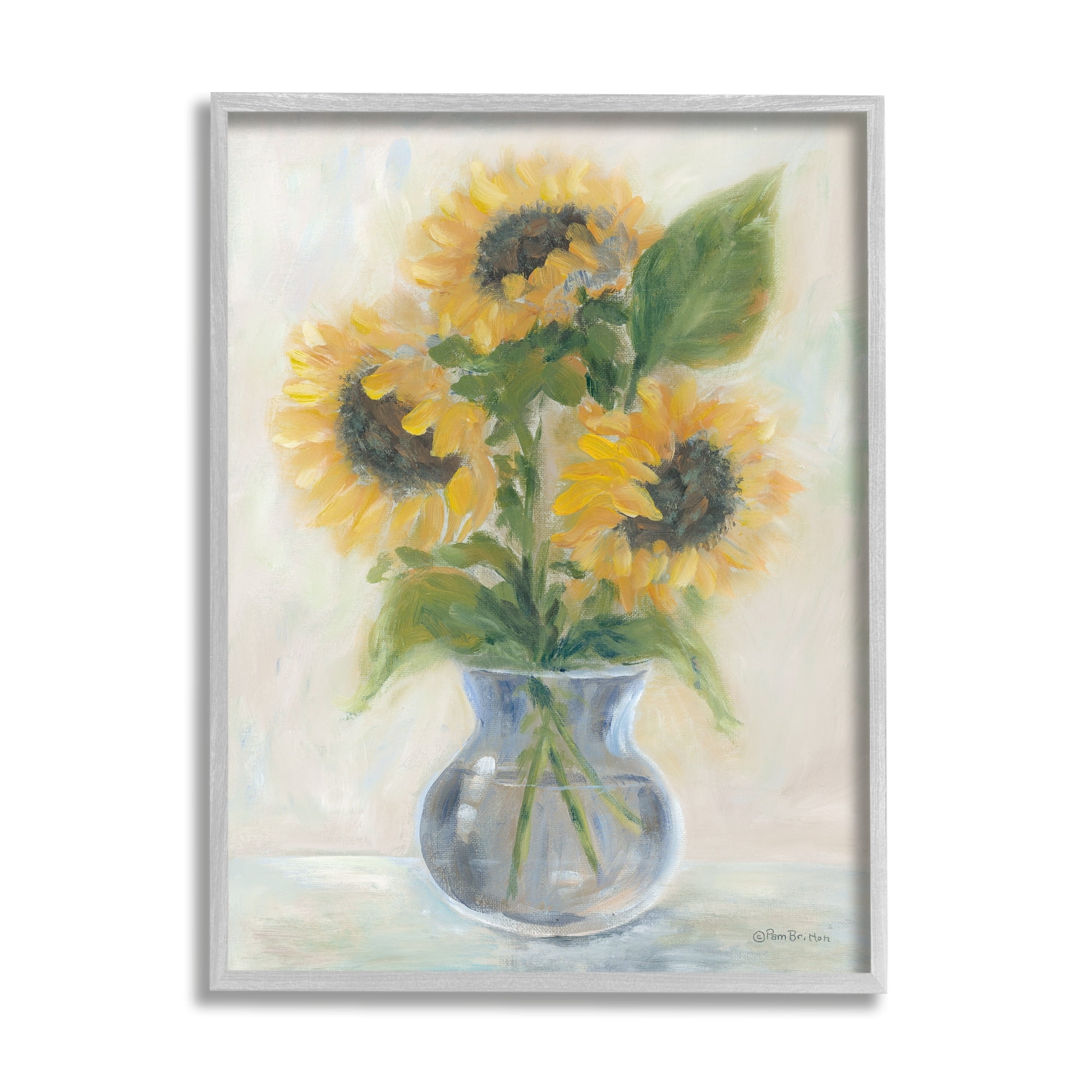 Soft Abstract Sunflowers Indoor Flowers Still Life Painting Botanical & Floral Painting Framed Art Print Wall Art