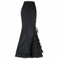 thumbnail image 1 of LUOGENLI Skirt Style Fishtail Skirt Women Long Retro Ruffle Punk Vintage Bodycon Skirt Skirt Linen Skirts for Women Midi Length Maxi Skirts for Women Fitted Purple XXL, 1 of 1